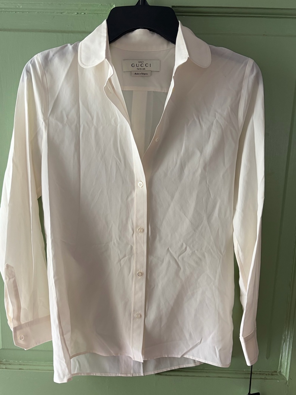 Gucci Uniform White Woman Blouse silk crepe de chine 40 nwt